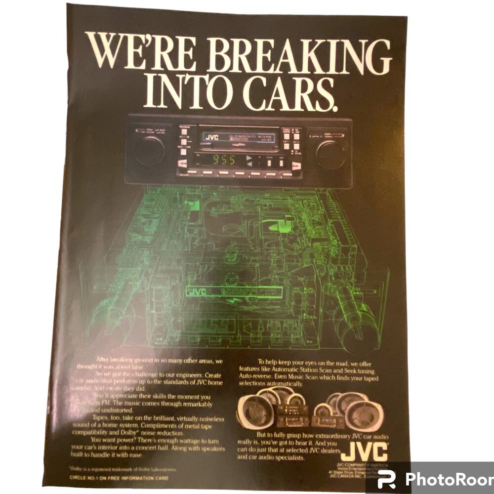 JVC Car Stereo Print Advertisement December 1982 Original 8 x 11 Collectorcore